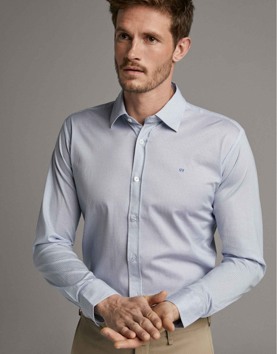 Camisa sport de punto estampado geométrico ... | Roberto Verino