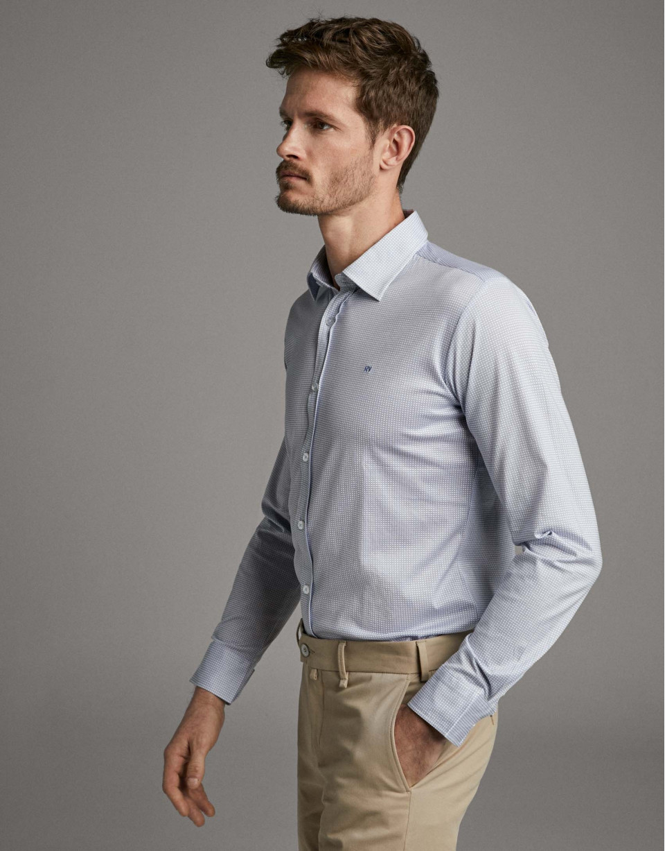 Camisa sport de punto estampado geométrico ... | Roberto Verino