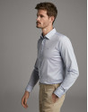 Light blue geometric print knit sport shirt | Roberto Verino