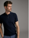 Navy blue tricot polo shirt - Man - SS2020 | Roberto Verino