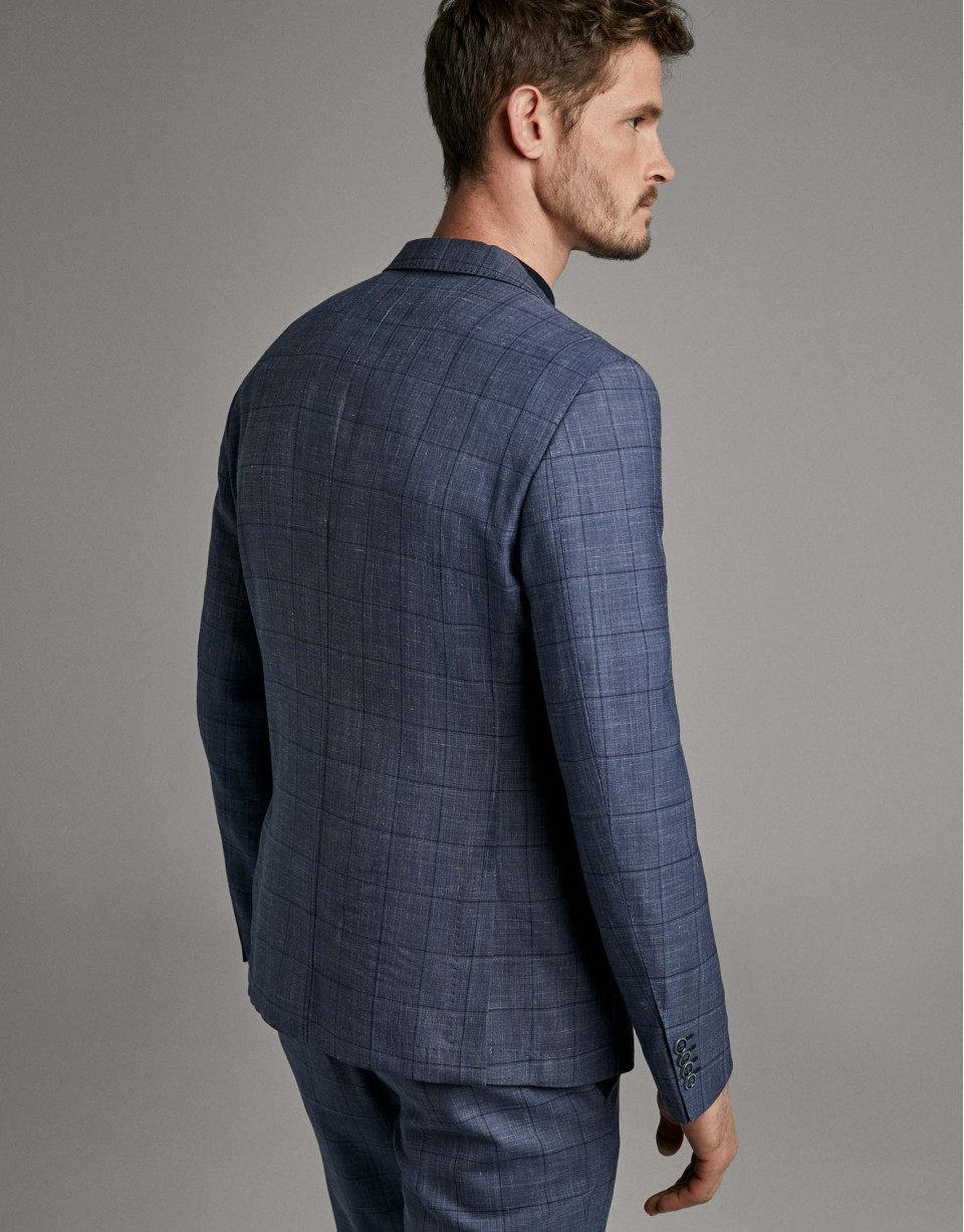 Blue checked, slim fit, suit - Man - SS2020 | Roberto Verino