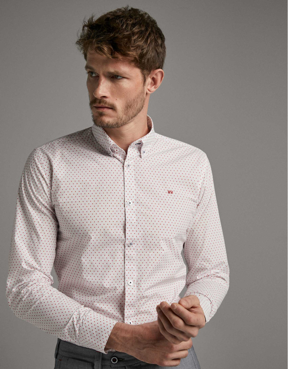 Red dotted print sport shirt - Man - SS2020 | Roberto Verino