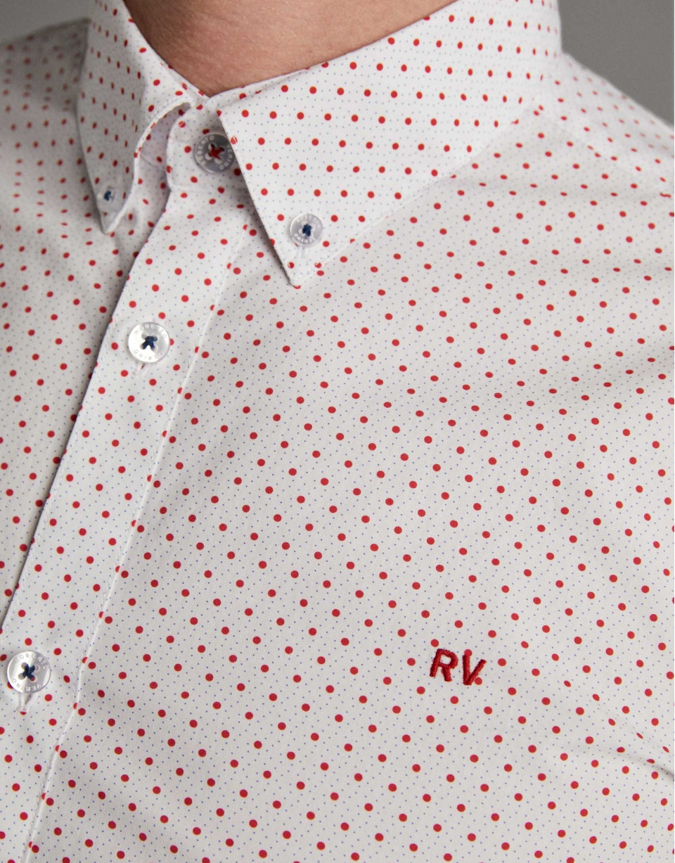 Camisa sport estampado puntos rojos - Hombre | Roberto Verino