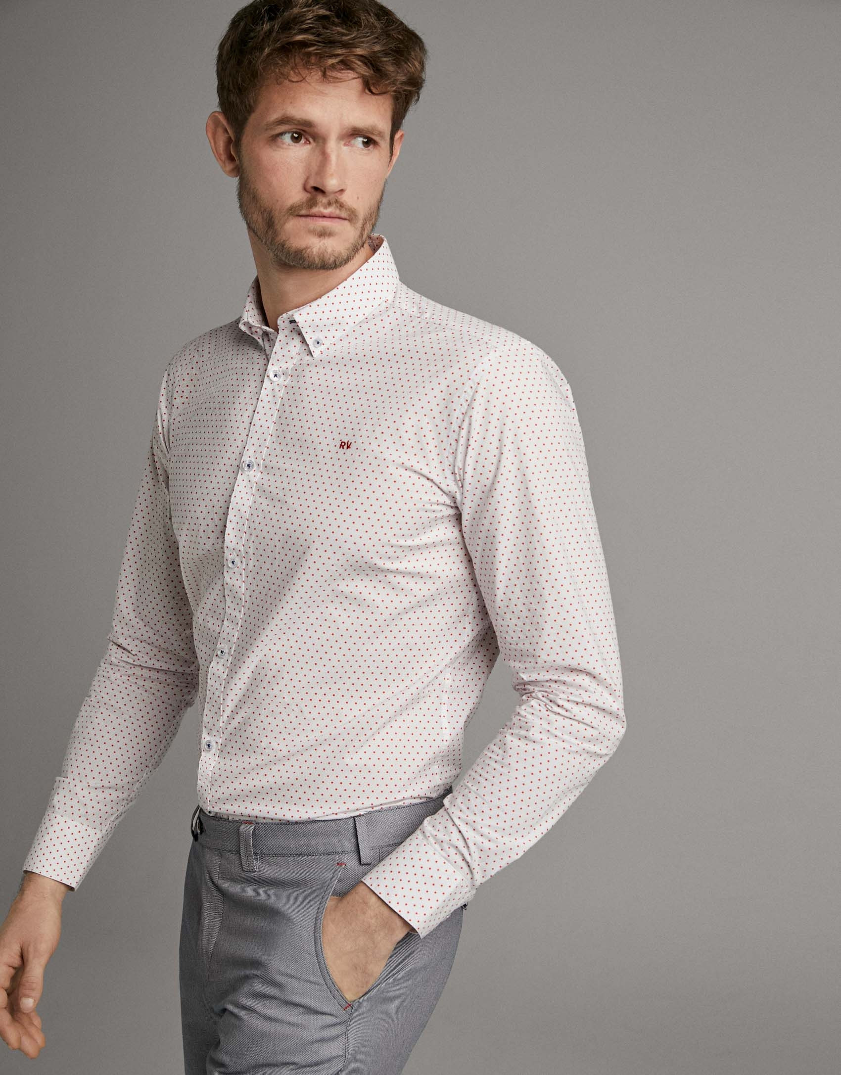 Red dotted print sport shirt - Man - SS2020 | Roberto Verino
