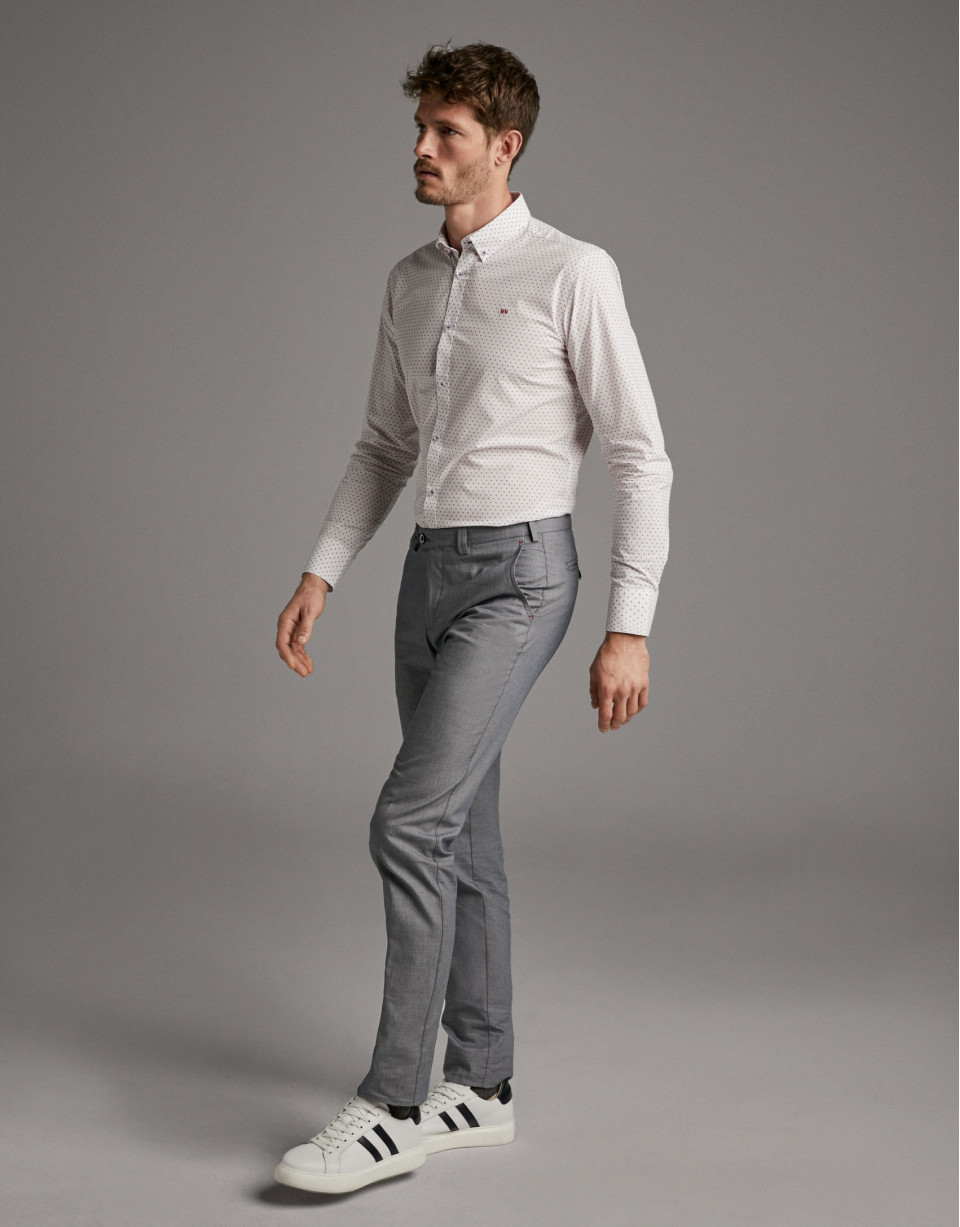 Pantalón chino ojo de perdiz azul - Hombre | Roberto Verino
