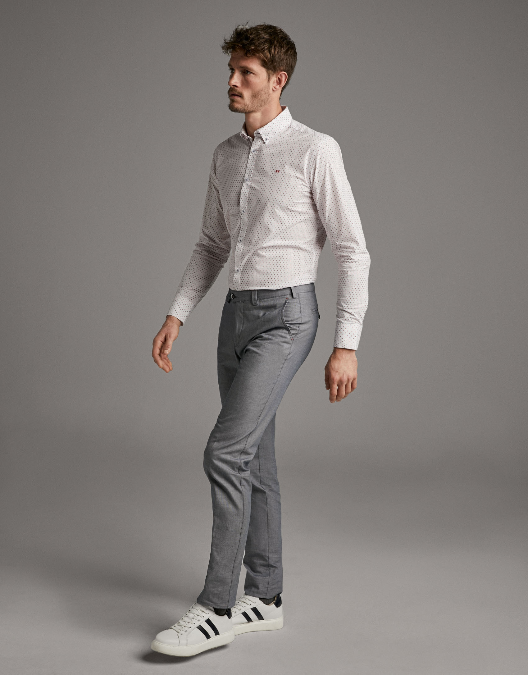 Pantalón chino ojo de perdiz azul - Hombre | Roberto Verino