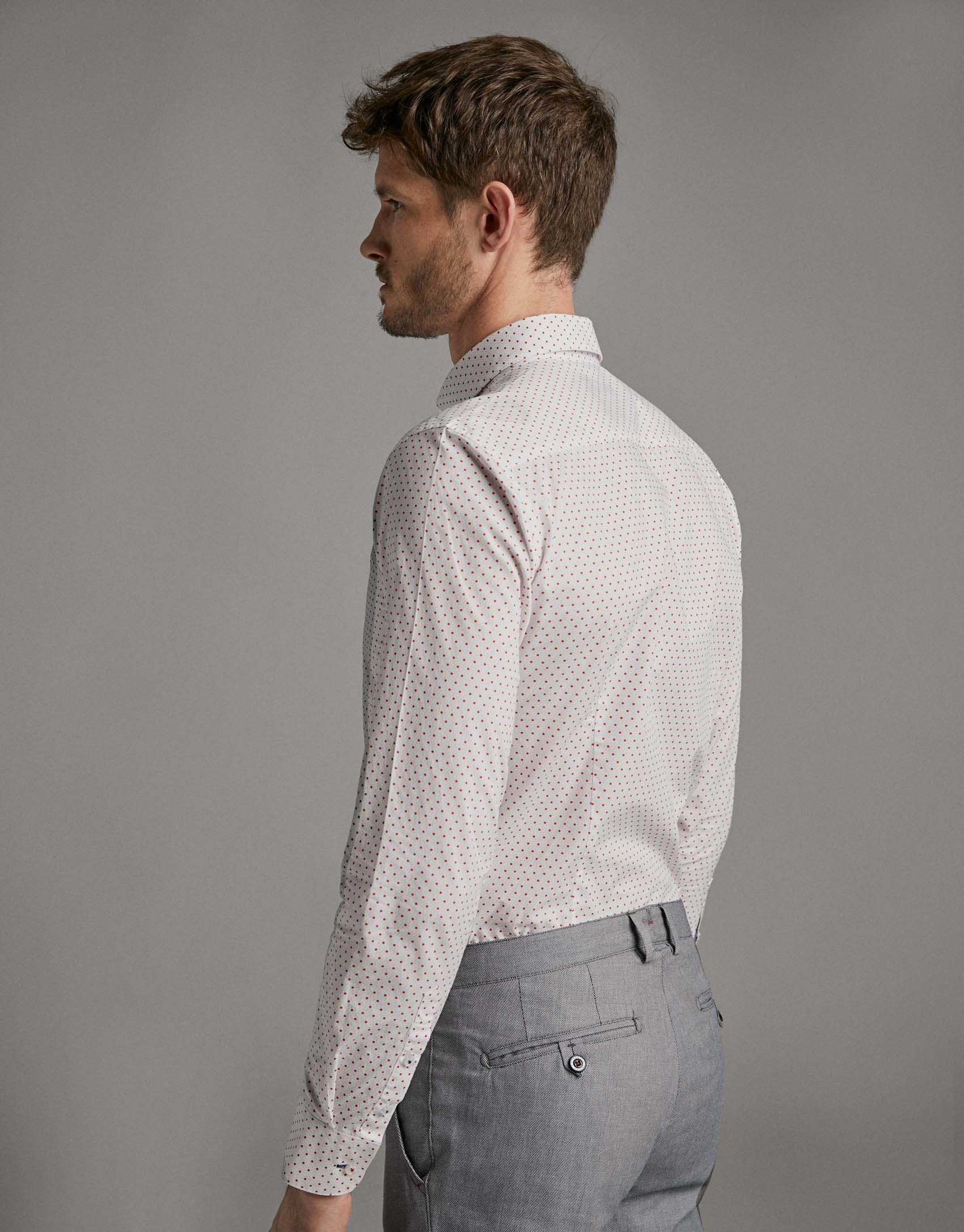Red dotted print sport shirt - Man - SS2020 | Roberto Verino