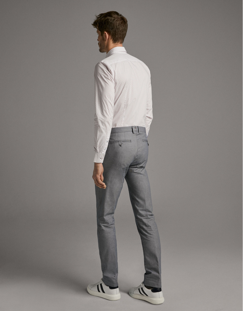 Blue bird's eye weave chinos - Man - SS2020 | Roberto Verino