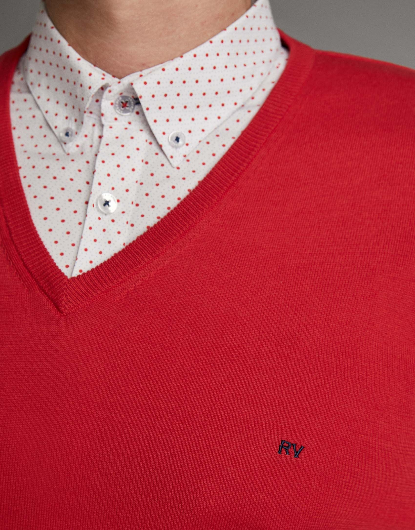 Jersey cuello pico rojo - Hombre - PV2020 | Roberto Verino