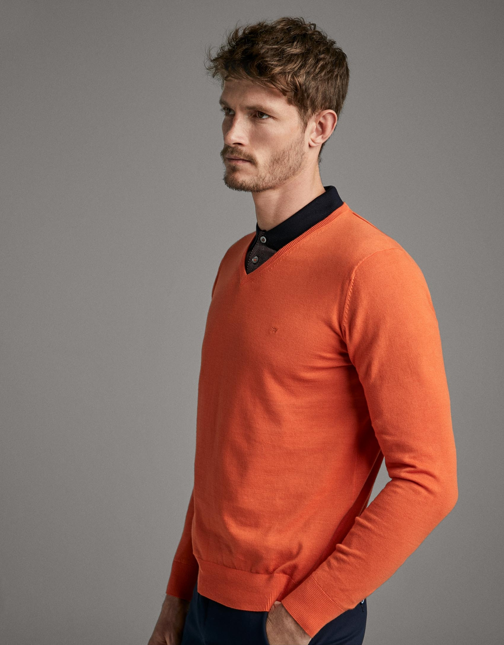Orange turtleneck sweater - Man - SS2020 | Roberto Verino