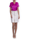 Straight off-white cotton skirt 