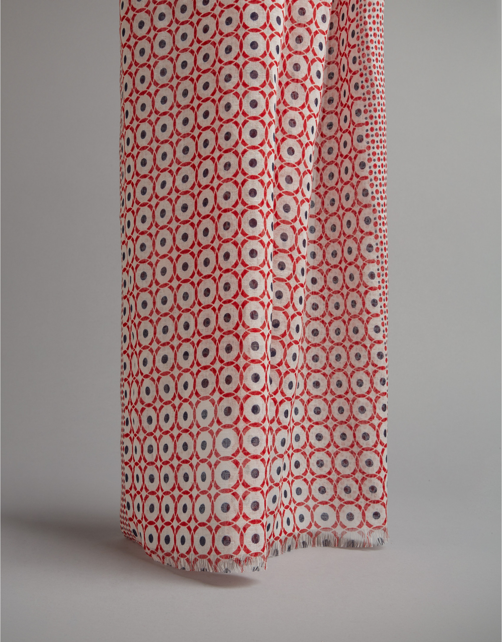 Red and blue geometric print scarf  - Man | Roberto Verino