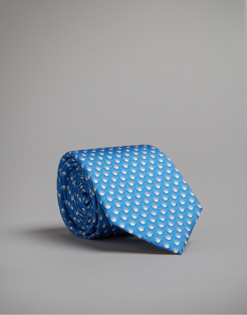 Corbata azul con estampado conchas - Hombre | Roberto Verino