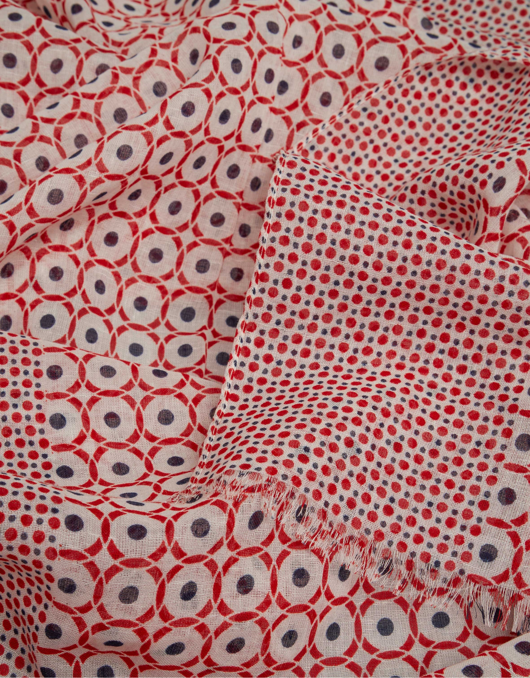 Red and blue geometric print scarf  - Man | Roberto Verino