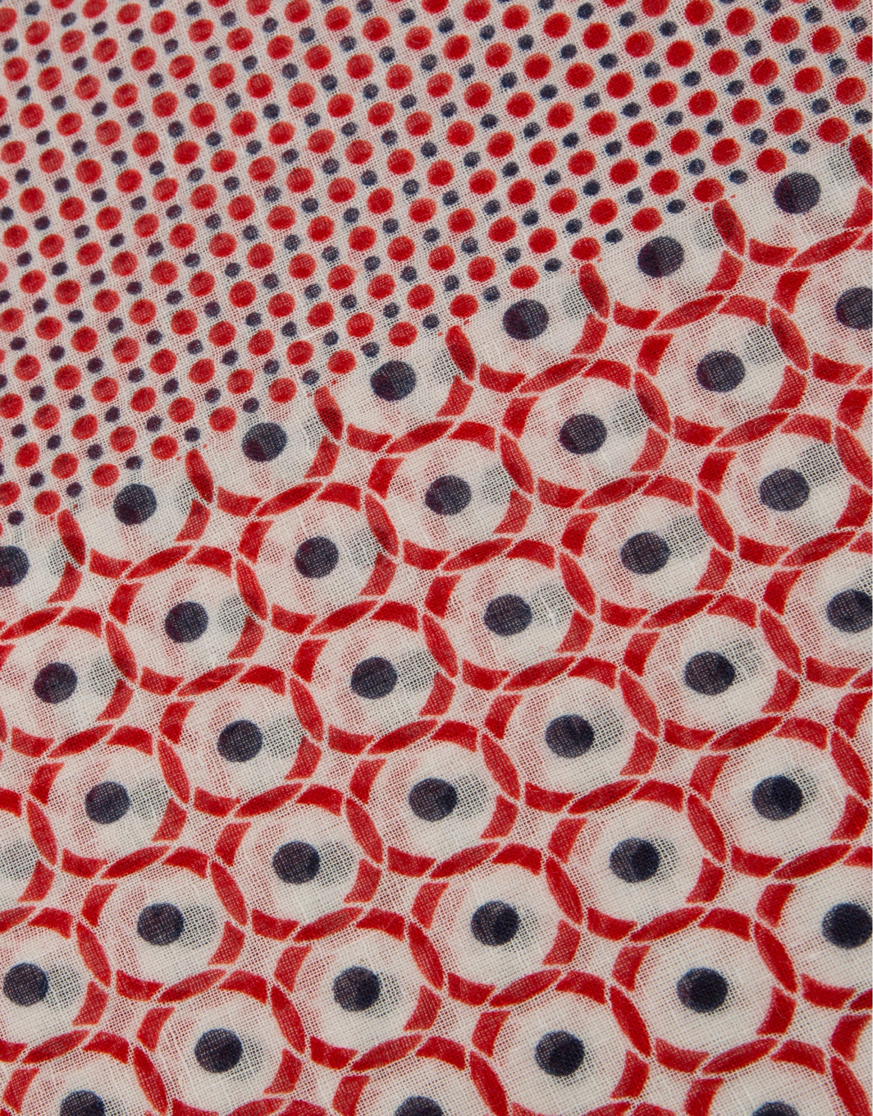 Red and blue geometric print scarf  - Man | Roberto Verino