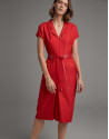 Red shirtwaist dress with short sleeves - Woman | Roberto Verino