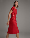 Vestido camisero manga corta carmín - Mujer | Roberto Verino