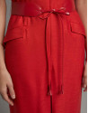 Vestido camisero manga corta carmín - Mujer | Roberto Verino