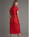 Vestido camisero manga corta carmín - Mujer | Roberto Verino
