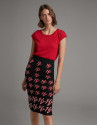 Jacquard skirt with RV logo - Woman - SS2020 | Roberto Verino