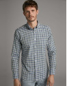 Khaki checked Vichy sport shirt