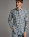 Khaki checked Vichy sport shirt