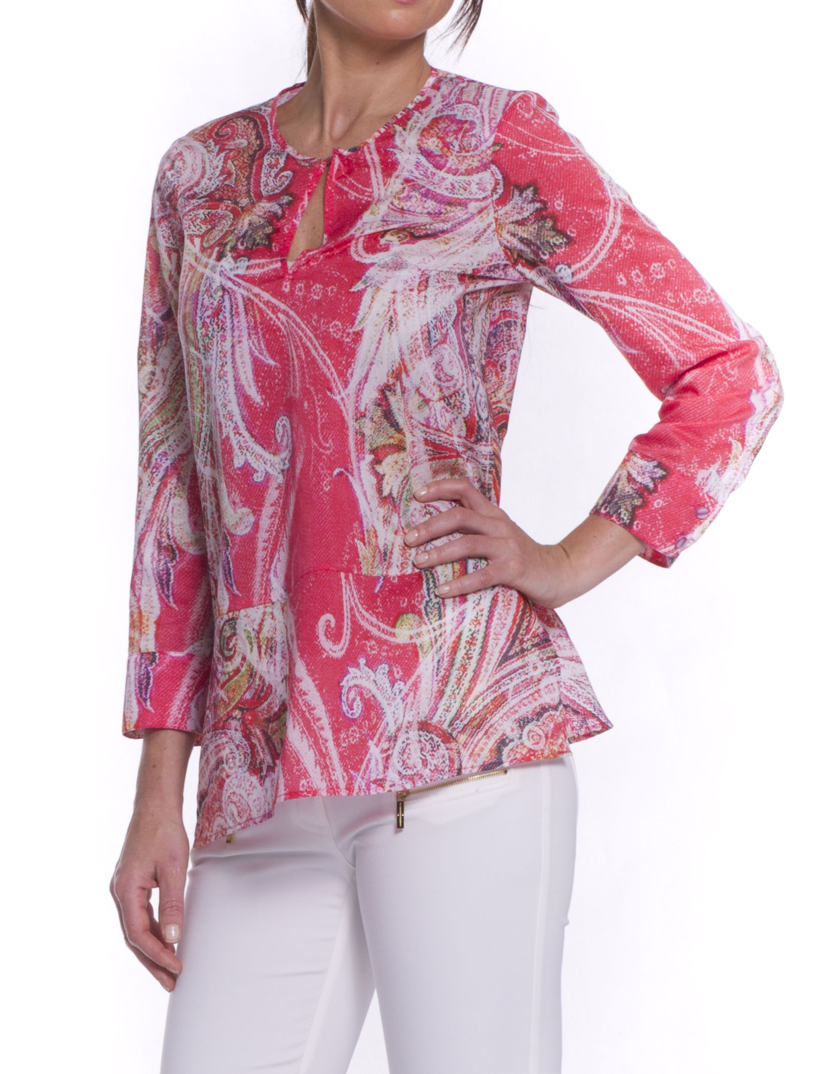 Camisa estampada cuello redondo 