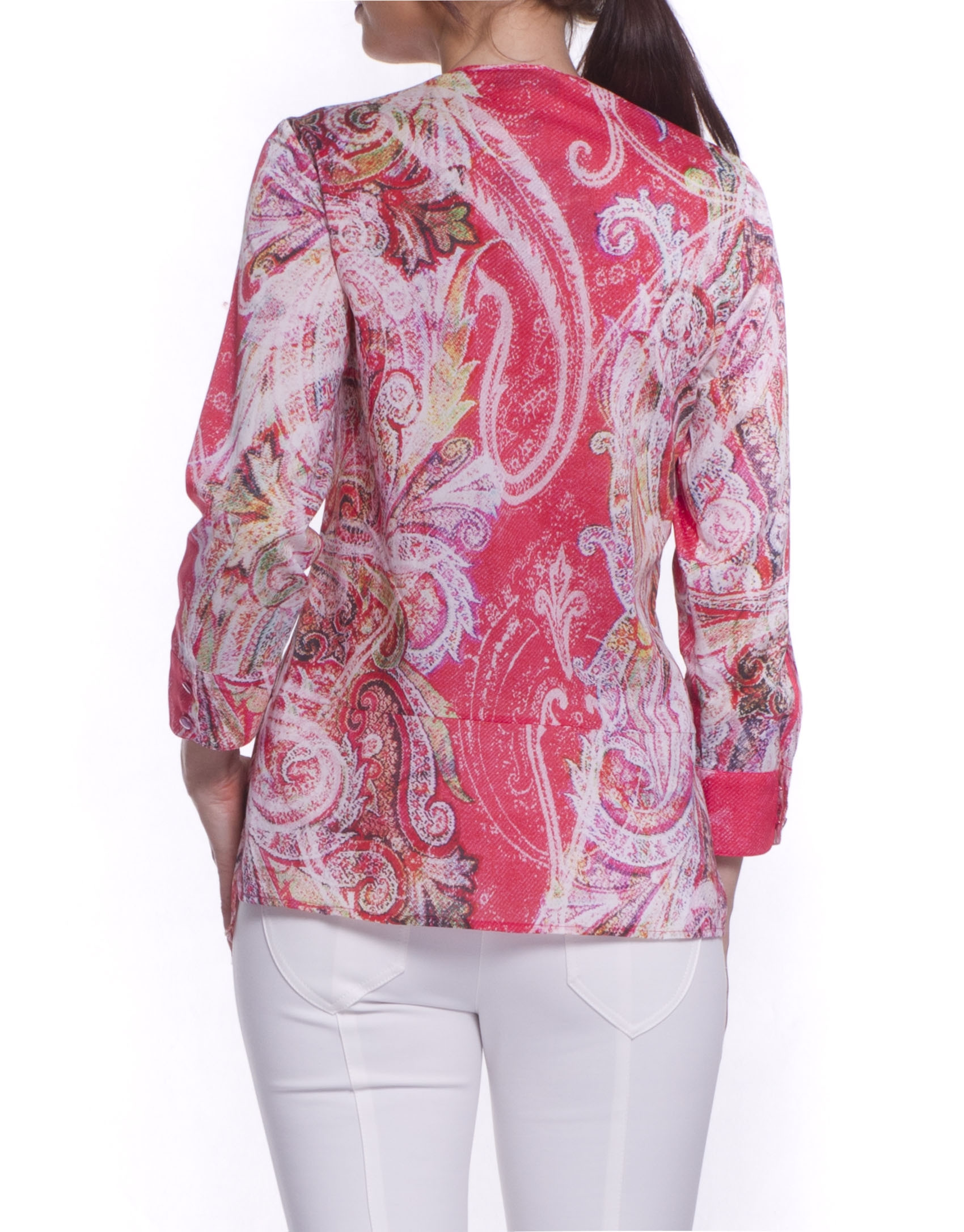 Camisa estampada cuello redondo 