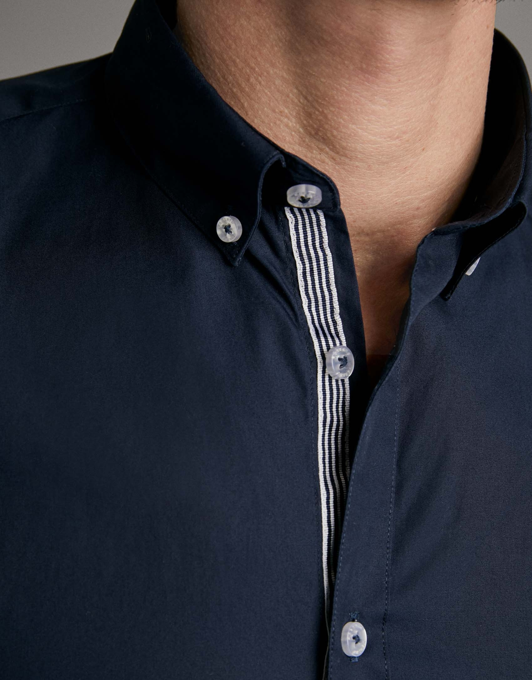 Navy blue poplin sport shirt - Man - SS2020 | Roberto Verino