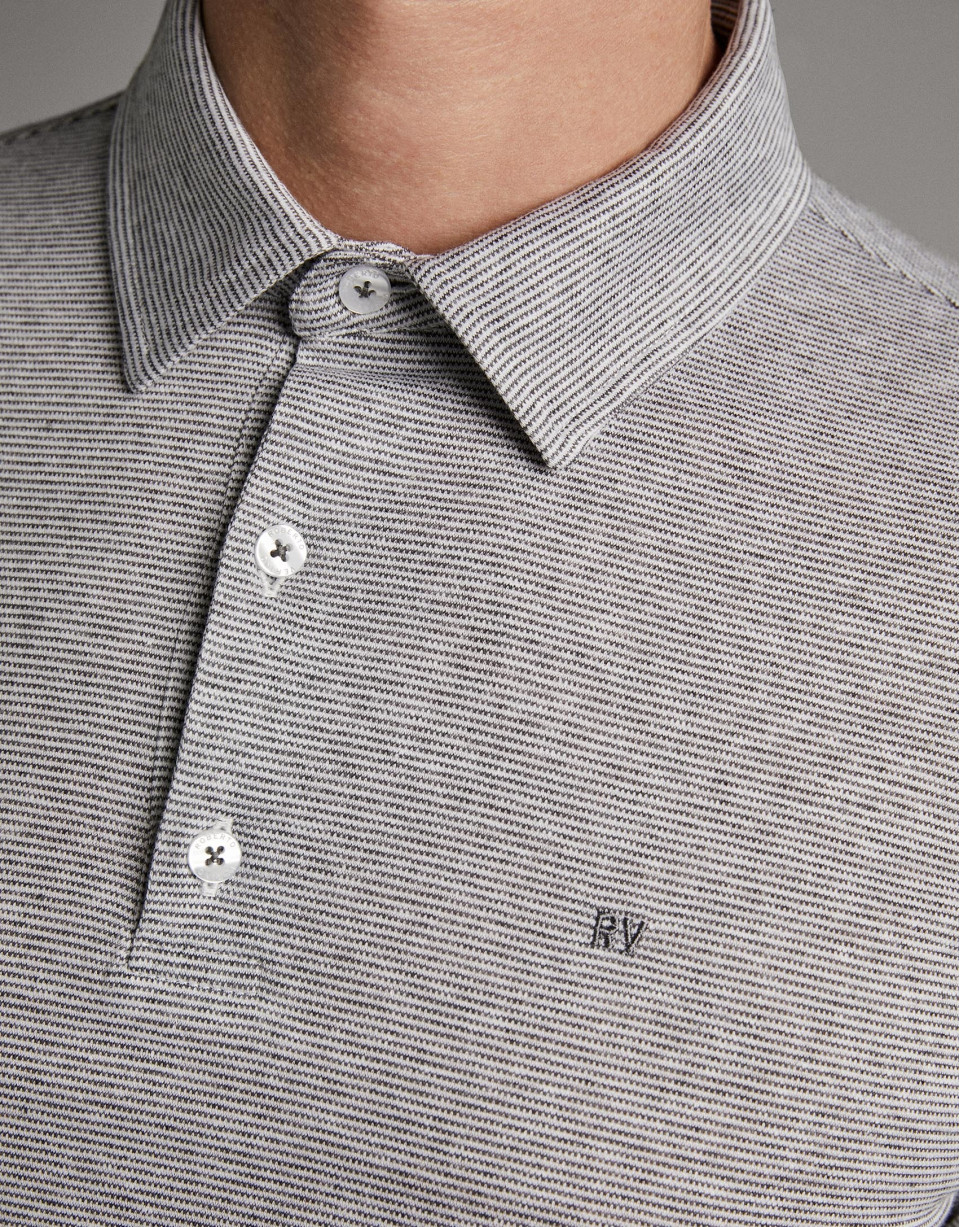 Polo mil rayas gris melange - Hombre - PV2020 | Roberto Verino