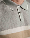 Polo tricot gris con tostado y blanco - Hombre | Roberto Verino