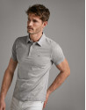 Grey melange pin-striped polo shirt - Man | Roberto Verino