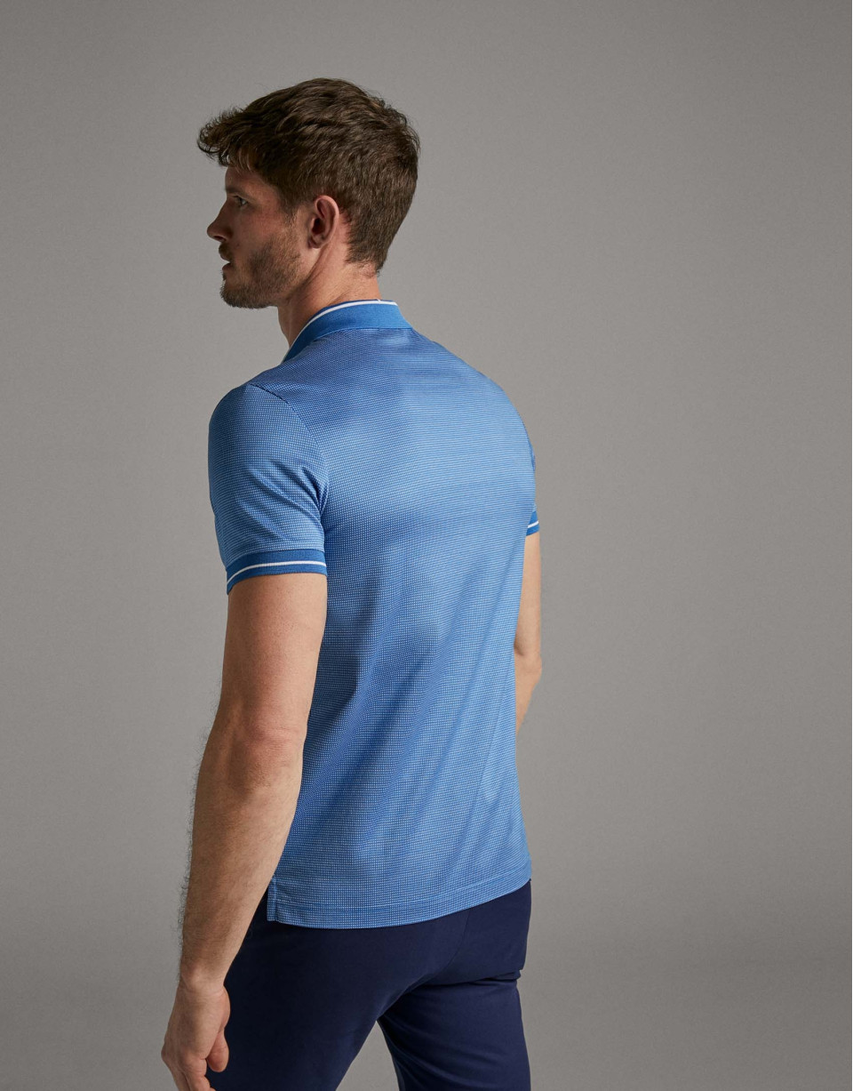 Polo jacquard azulón/blanco - Hombre - PV2020 | Roberto Verino