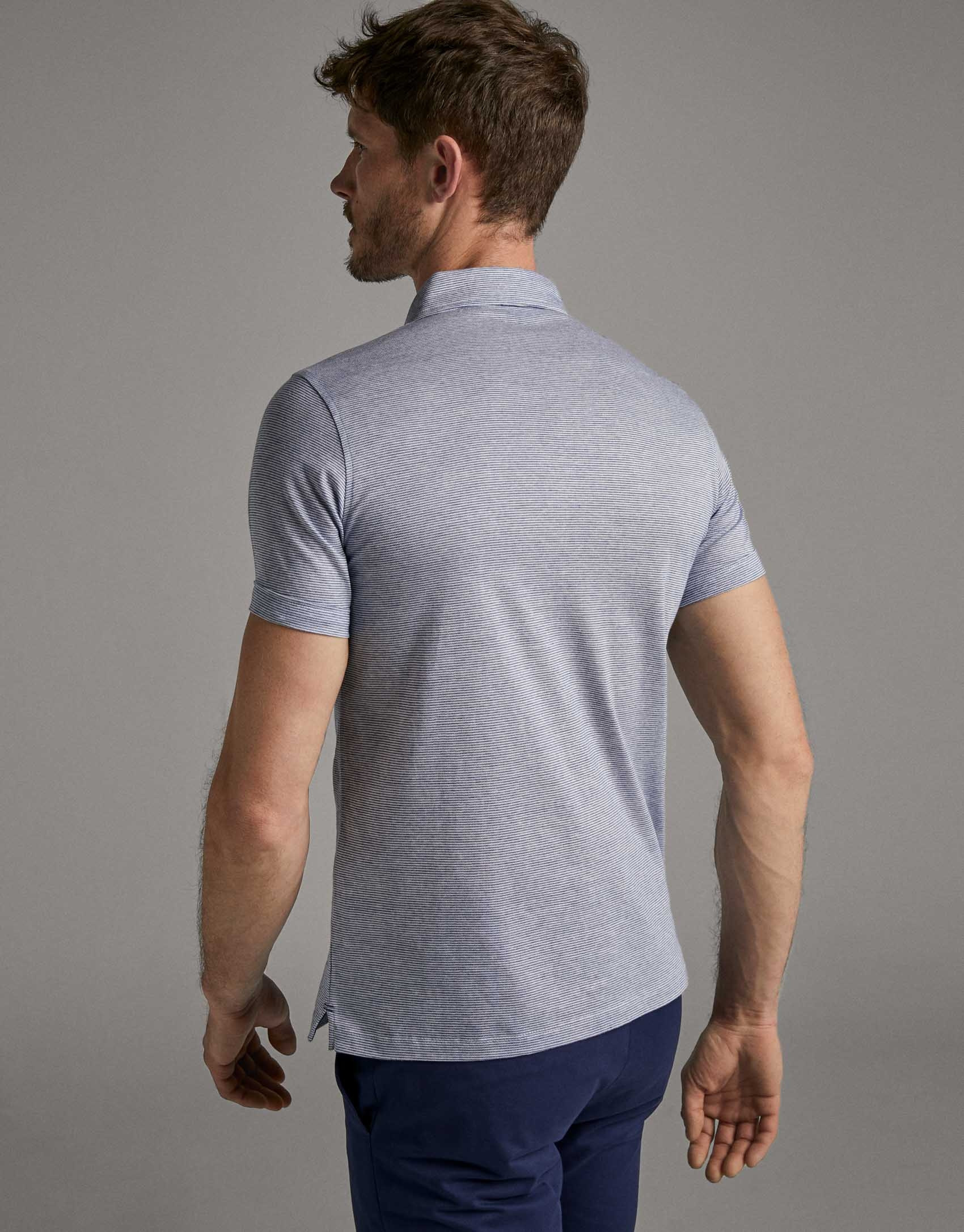 Blue pin-striped polo shirt - Man - SS2020 | Roberto Verino