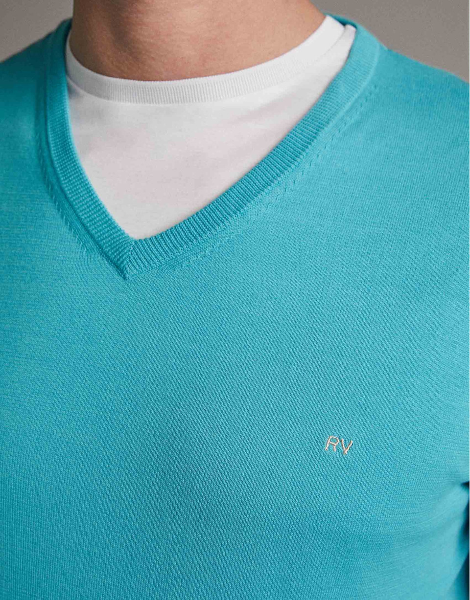Aquamarine, turtleneck sweater - Man - SS2020 | Roberto Verino