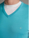 Jersey cuello pico aguamarina - Hombre - PV2020 | Roberto Verino
