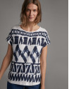 Blue geometric print top - Woman - SS2020 | Roberto Verino