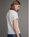 Blue striped top with embroidered bird - Woman | Roberto Verino