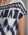 Camiseta estampado geométrico azul - Mujer | Roberto Verino