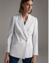 Beige suit jacket with double row of buttons | Roberto Verino