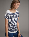 Camiseta estampado geométrico azul - Mujer | Roberto Verino