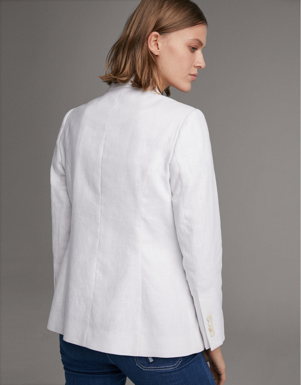 Beige suit jacket with double row of buttons | Roberto Verino