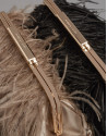 Bolso clutch Manuk plumas avestruz natural