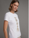 White top with beige ethnic embroidery - Woman | Roberto Verino