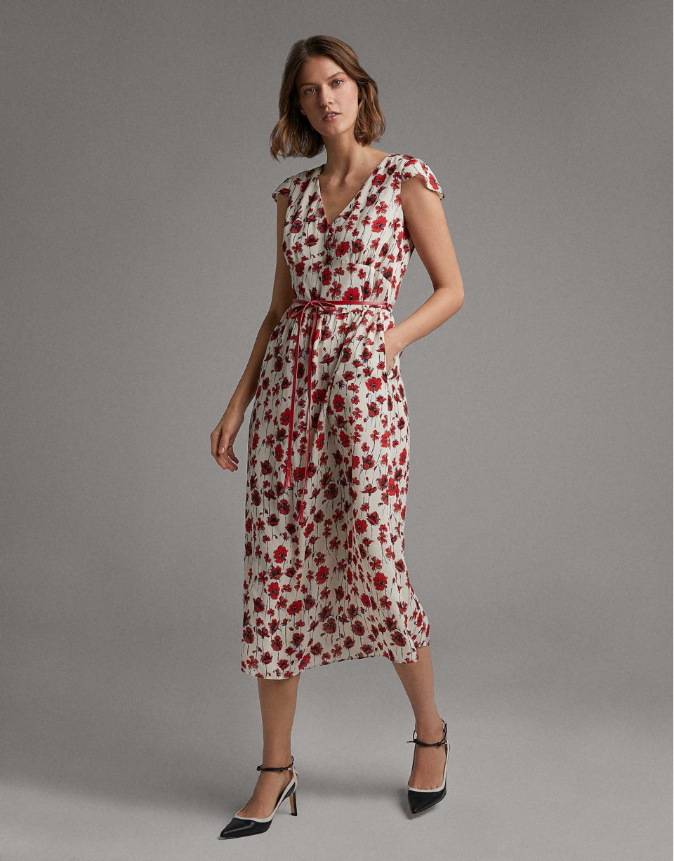 Vestido largo fluido estampado floral - Mujer | Roberto Verino