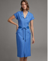 Vestido camisero manga corta azul - Mujer | Roberto Verino