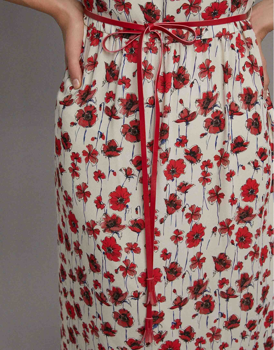 Long floral print flowing dress - Woman | Roberto Verino