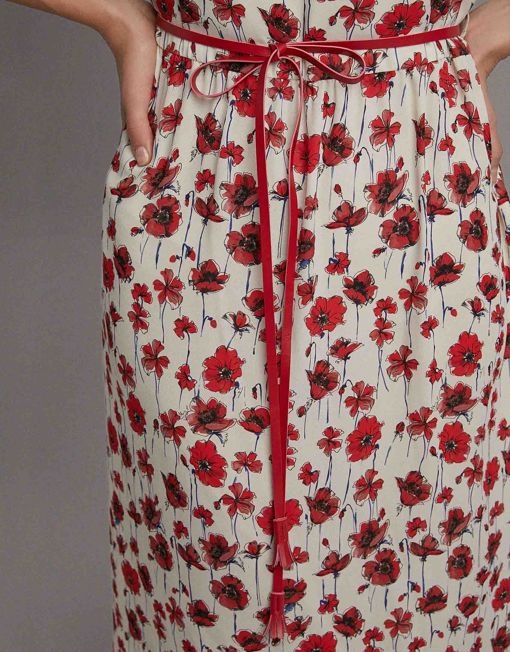 Long floral print flowing dress - Woman | Roberto Verino