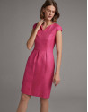 Fuchsia midi dress with tulip cut - Woman | Roberto Verino