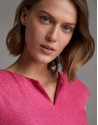 Fuchsia midi dress with tulip cut - Woman | Roberto Verino